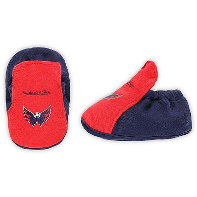 Infant Mitchell & Ness Red/Navy Washington Capitals Big Score 3-Pack Bodysuit, Bib and Bootie Set