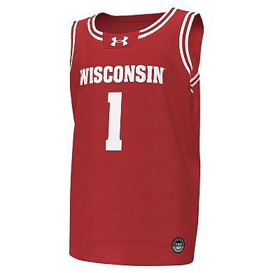 Youth Under Armour #1 Red Wisconsin Badgers Replica Basketball Jersey