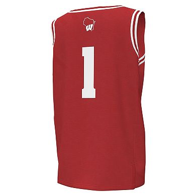 Youth Under Armour #1 Red Wisconsin Badgers Replica Basketball Jersey