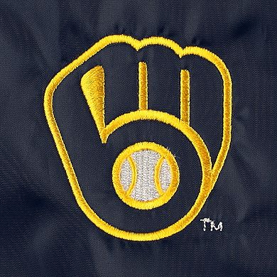 Men's Dunbrooke Navy Milwaukee Brewers Coach's Raglan Full-Snap Windbreaker Jacket