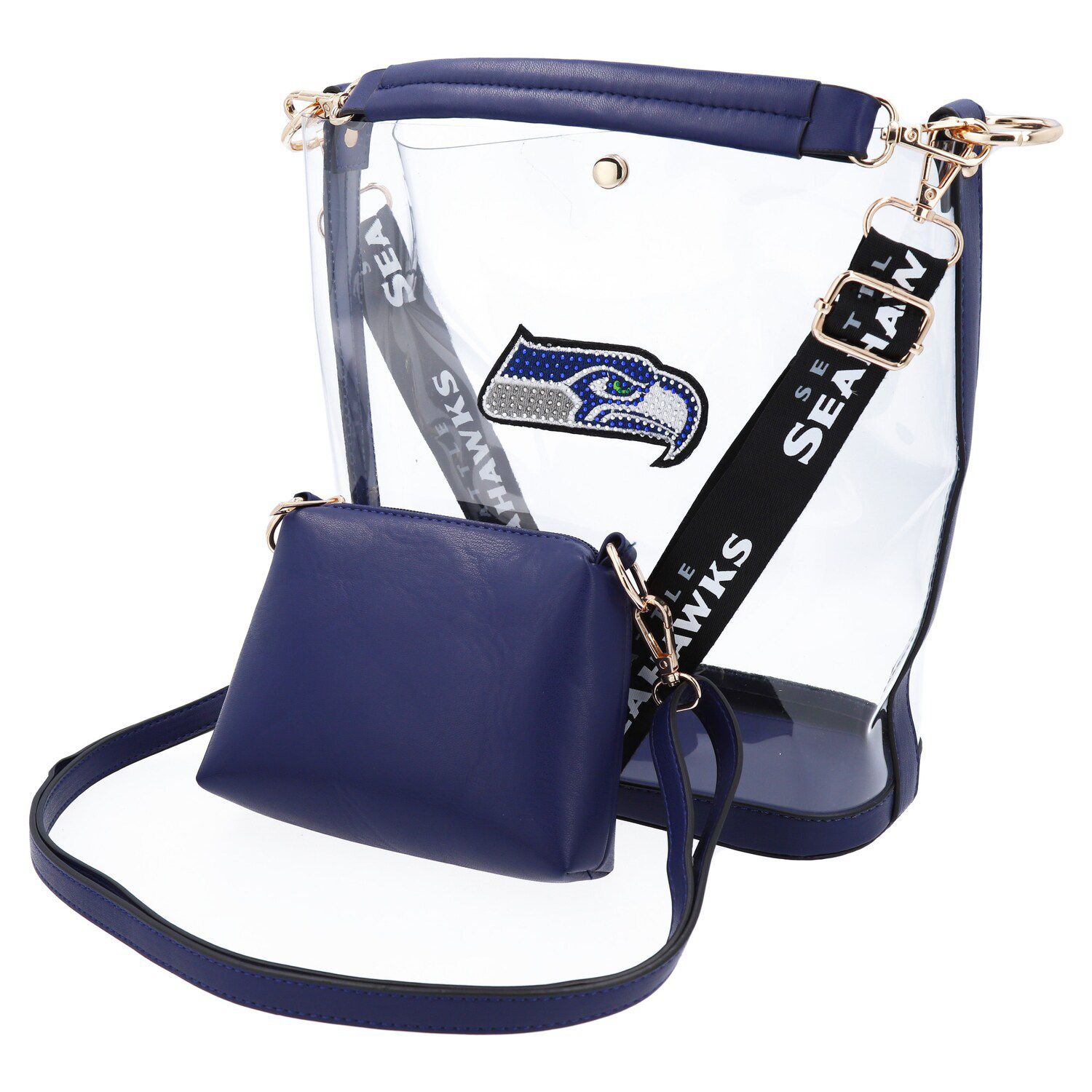 Refried Apparel Seattle Seahawks Sustainable Upcycled Zipper Pouch