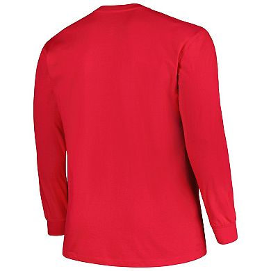 Men's Profile Red Louisville Cardinals Big & Tall Two-Hit Long Sleeve T-Shirt