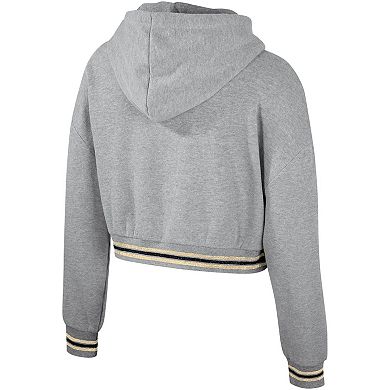 Women's The Wild Collective Heather Gray Colorado Buffaloes Cropped Shimmer Pullover Hoodie