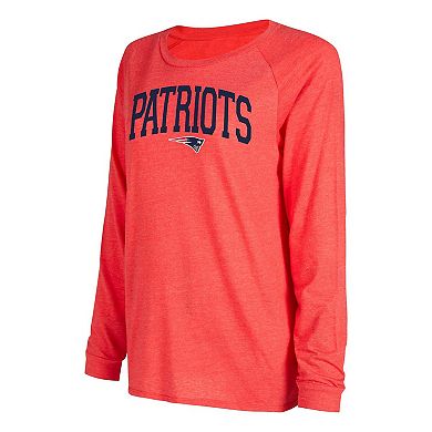 Women's Concepts Sport Navy/Red New England Patriots Raglan Long Sleeve T-Shirt & Shorts Lounge Set