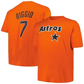 Men's Profile Craig Biggio Orange Houston Astros Big & Tall Cooperstown Collection Player Name & Number T-Shirt