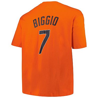 Men's Profile Craig Biggio Orange Houston Astros Big & Tall Cooperstown Collection Player Name & Number T-Shirt