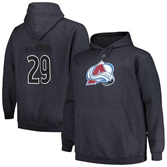 Men's Profile Nathan MacKinnon Charcoal Colorado Avalanche Big & Tall Name & Number Pullover Hoodie
