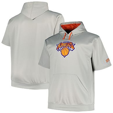 Men's Fanatics Branded Silver New York Knicks Big & Tall Logo Pullover Hoodie