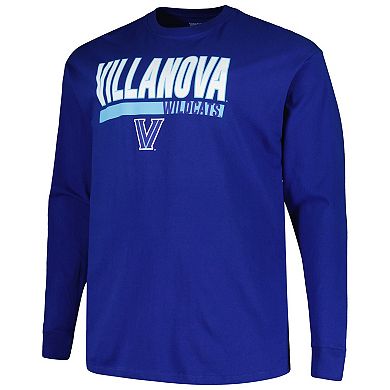 Men's Profile Royal Villanova Wildcats Big & Tall Two-Hit Long Sleeve T-Shirt