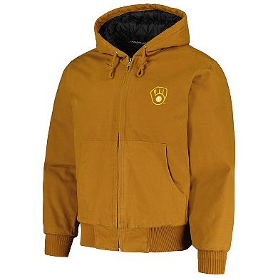 Men's Dunbrooke Brown Milwaukee Brewers Dakota Work Full-Zip Hoodie Jacket