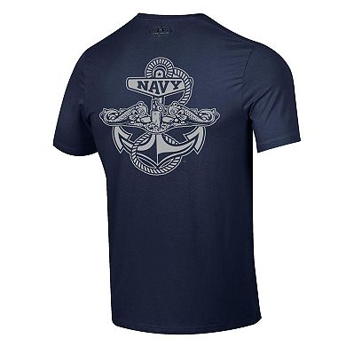Men's Under Armour Navy Navy Midshipmen Silent Service Anchor T-Shirt