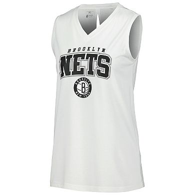 Women's Levelwear White Brooklyn Nets Paisley Peekaboo Tank Top