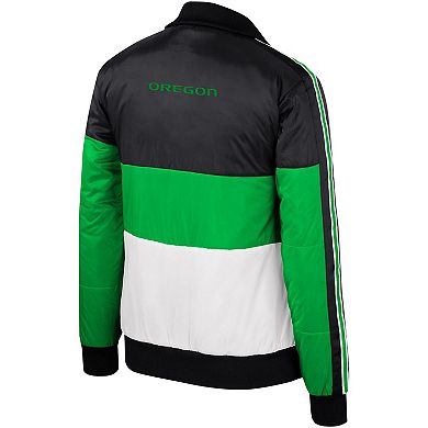 Women's The Wild Collective Green Oregon Ducks Color-Block Puffer Full-Zip Jacket