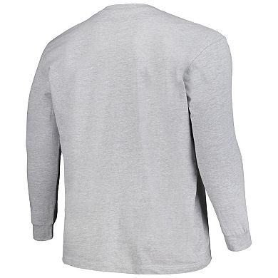 Men's Profile Gray TCU Horned Frogs Big & Tall Two-Hit Long Sleeve T-Shirt