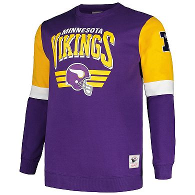 Men's Mitchell & Ness Purple Minnesota Vikings Big & Tall Fleece Pullover Sweatshirt