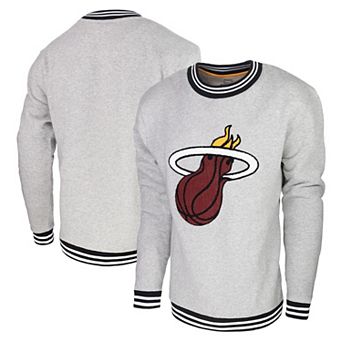 Men's Stadium Essentials Heather Gray Miami Heat Club Level Pullover Sweatshirt