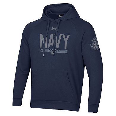 Men's Under Armour  Navy Navy Midshipmen Silent Service All Day Pullover Hoodie