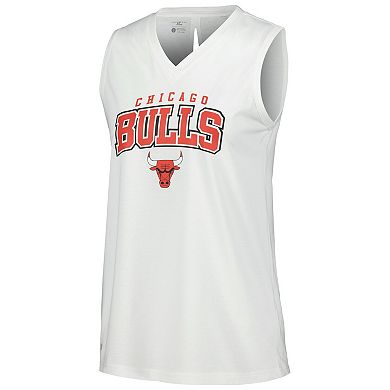 Women's Levelwear White Chicago Bulls Paisley Peekaboo Tank Top