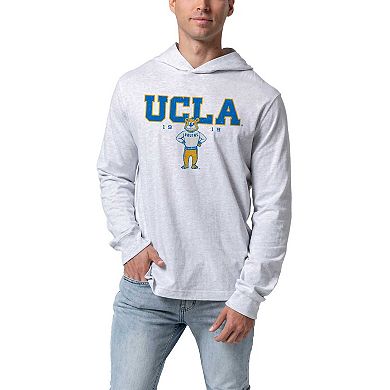 Men's League Collegiate Wear Ash UCLA Bruins Team Stack Tumble Long Sleeve Hooded T-Shirt