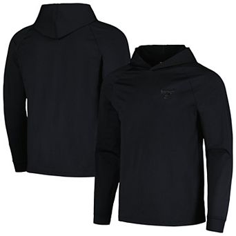 Men's Levelwear Black Chicago Bulls Performance Long Sleeve Hoodie T-Shirt