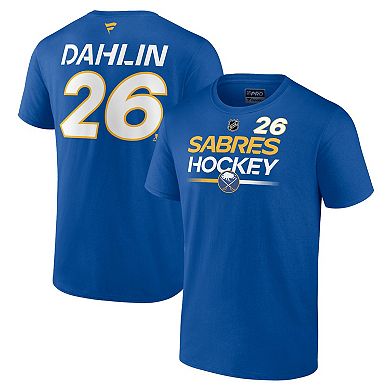 Men's Fanatics Branded Rasmus Dahlin Royal Buffalo Sabres Authentic Pro Prime Name & Number T-Shirt