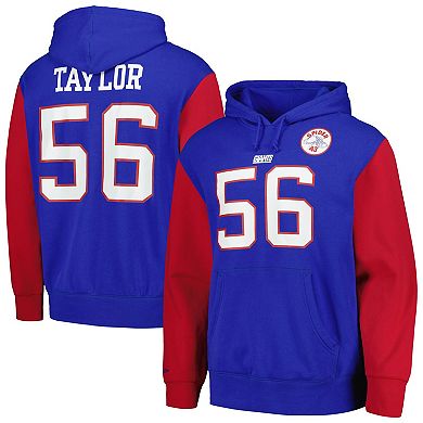 Men's Mitchell & Ness Lawrence Taylor Royal New York Giants Retired Player Name & Number Pullover Hoodie