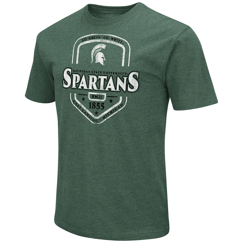 Men's Fanatics Michigan State Spartans Go Green Go White Shield Graphic Tee, image size:1000x1000