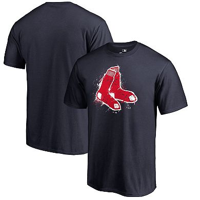 Men's Fanatics Branded Navy Boston Red Sox Splatter Logo T-Shirt