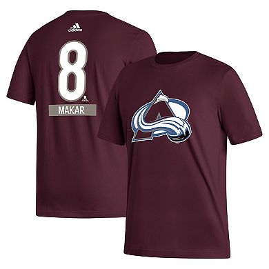 Men's adidas Cale Makar Burgundy Colorado Avalanche Fresh Name & Number T-Shirt