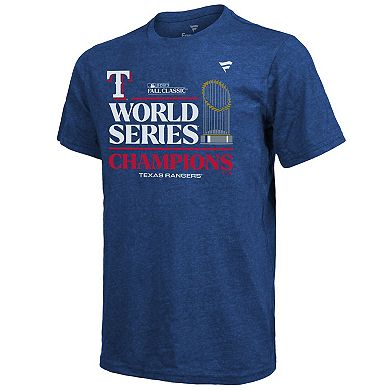 Men's Fanatics Branded Royal Texas Rangers 2023 World Series Champions Locker Room Tri-Blend T-Shirt