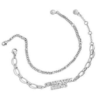 WEAR by Erin Andrews x Baublebar Silver New York Giants Linear Bracelet Set