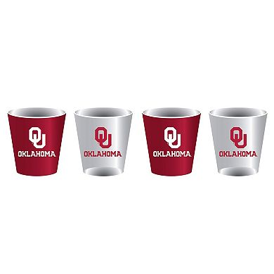 Oklahoma Sooners Four-Pack Shot Glass Set