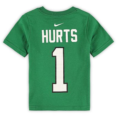 Toddler Nike Jalen Hurts Kelly Green Philadelphia Eagles Player Name & Number T-Shirt