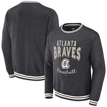 Men's Darius Rucker Collection by Fanatics Heather Charcoal Atlanta Braves Vintage Pullover Sweatshirt