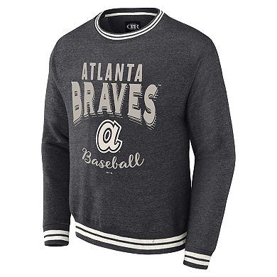 Men's Darius Rucker Collection by Fanatics Heather Charcoal Atlanta Braves Vintage Pullover Sweatshirt