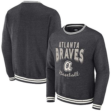 Men's Darius Rucker Collection by Fanatics Heather Charcoal Atlanta Braves Vintage Pullover Sweatshirt