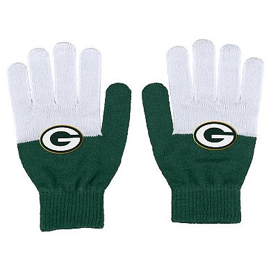 Women's WEAR by Erin Andrews Green Bay Packers Color-Block Gloves