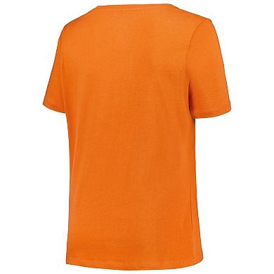 Women's Fanatics Branded  Tennessee Orange Tennessee Volunteers Plus Size Sideline Route V-Neck T-Shirt