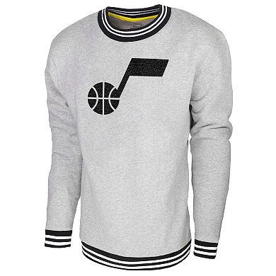 Men's Stadium Essentials Heather Gray Utah Jazz Club Level Pullover Sweatshirt