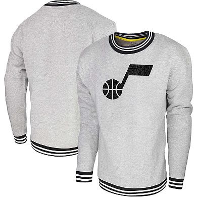 Men's Stadium Essentials Heather Gray Utah Jazz Club Level Pullover Sweatshirt