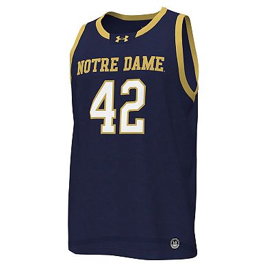 Men's Under Armour #42 Navy Notre Dame Fighting Irish Replica Basketball Jersey