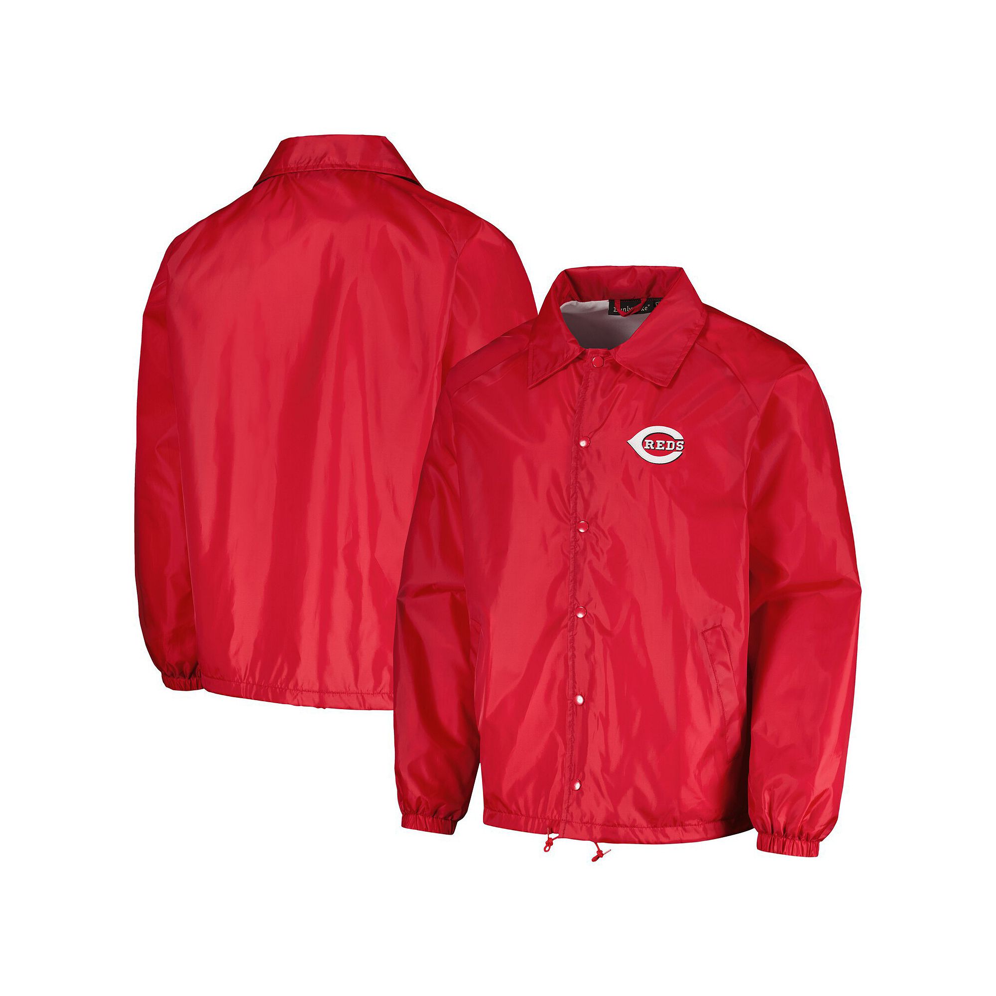 Mens Dunbrooke  Red Cincinnati Reds Coachs Raglan Full-Snap Windbreaker J