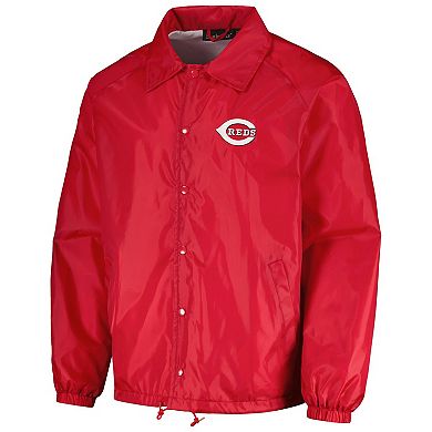 Men's Dunbrooke Red Cincinnati Reds Coach's Raglan Full-Snap Windbreaker Jacket