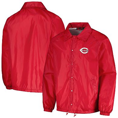 Men's Dunbrooke Red Cincinnati Reds Coach's Raglan Full-Snap Windbreaker Jacket
