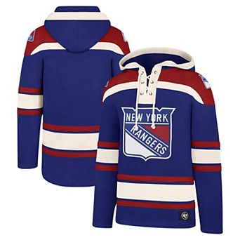 Men's '47 Blue New York Rangers Big & Tall Superior Lacer Pullover Hoodie