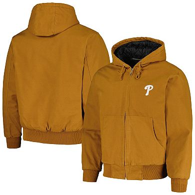 Men's Dunbrooke Brown Philadelphia Phillies Dakota Work Full-Zip Hoodie Jacket