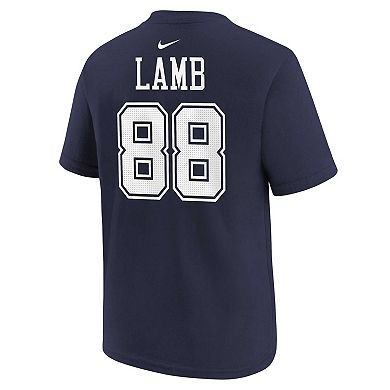 Preschool Nike CeeDee Lamb Navy Dallas Cowboys Player Name & Number T-Shirt