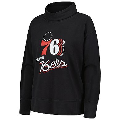 Women's Levelwear Black Philadelphia 76ers Sunset Pullover Sweatshirt