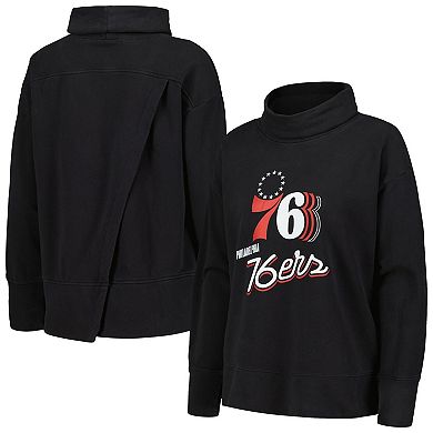 Women's Levelwear Black Philadelphia 76ers Sunset Pullover Sweatshirt