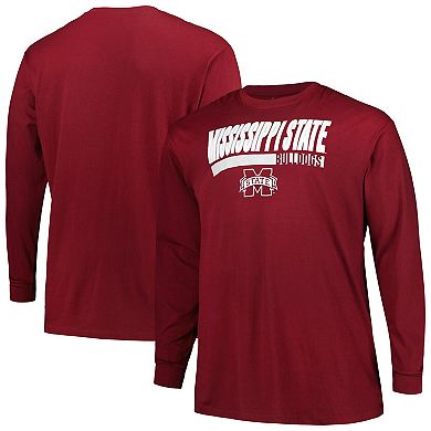 Men's Profile Maroon Mississippi State Bulldogs Big & Tall Two-Hit Long Sleeve T-Shirt